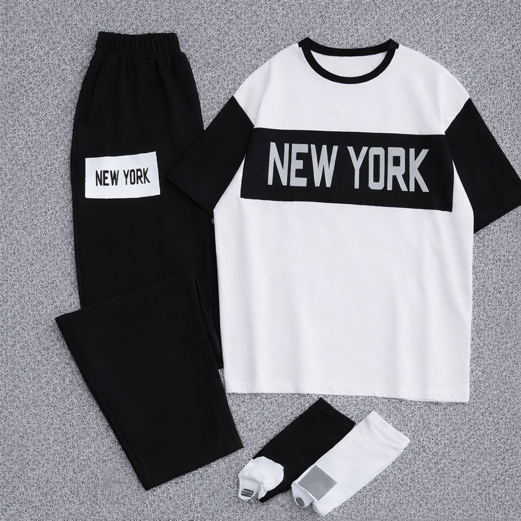 ست تیشرت و شلوار new york کد 50843